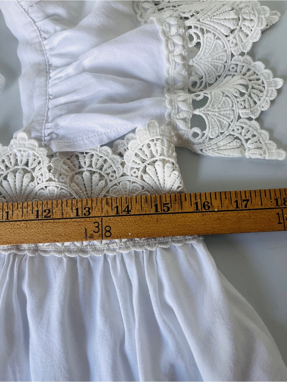 Moon River Ivory Lace Boho Blouse Romantic Cottagecore Top XS - Picture 5 of 7